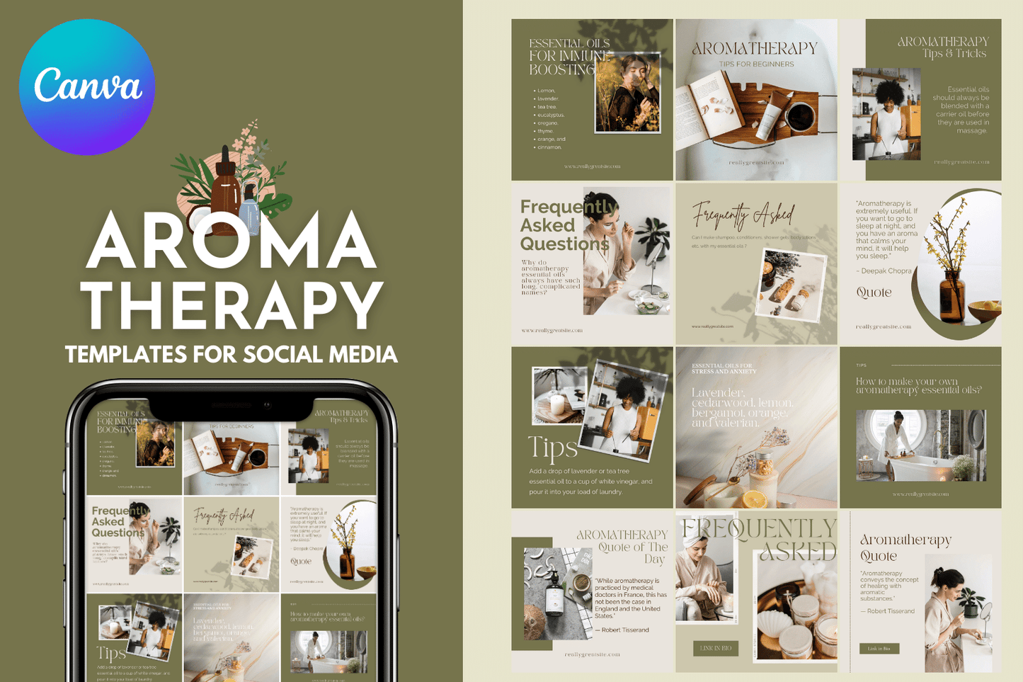200 Digitale annonse og reklame maler for Aromaterapi til sosiale medier