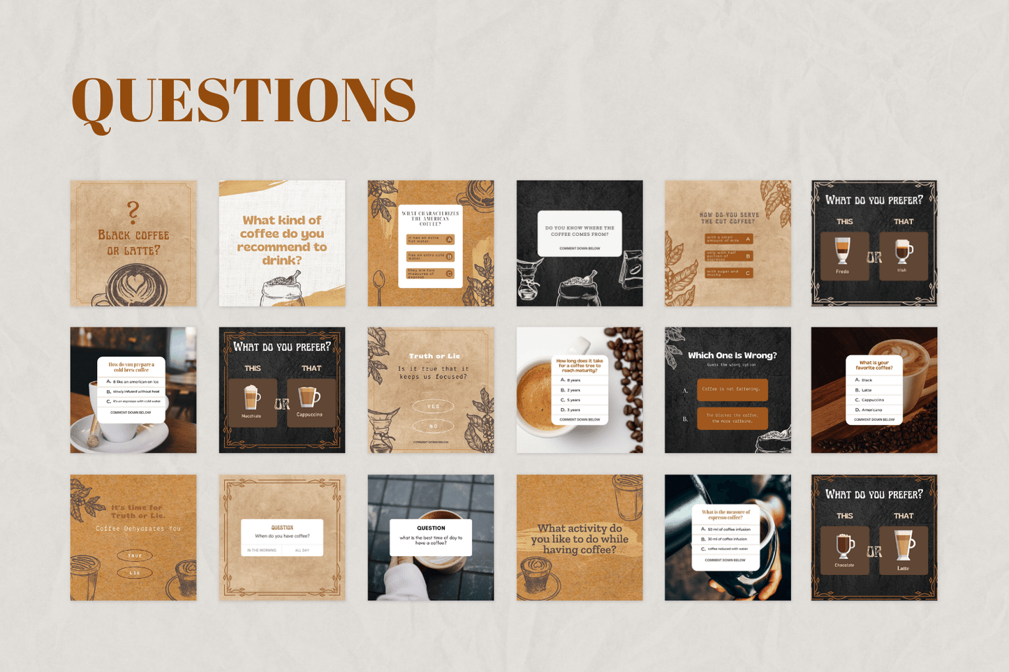200 Digitale annonse og reklame maler for Kaffe og Barista til sosiale medier