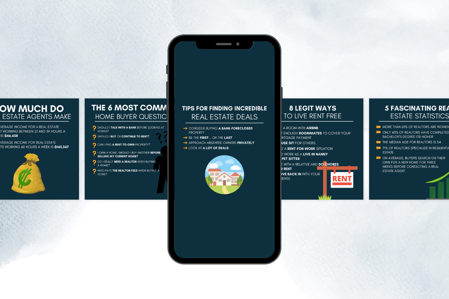 200 Digitale Infografikk maler for Eiendomsmeglere og utleie til sosiale medier
