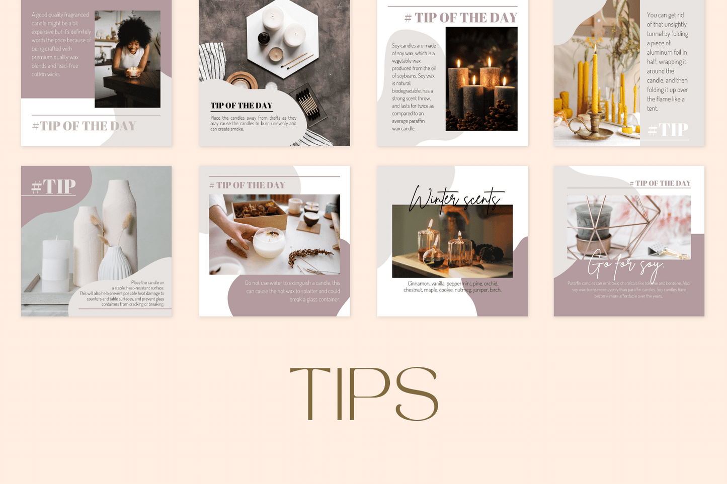 200 Digitale annonse og reklame maler for Stearinlys og Bedrifter til sosiale medier