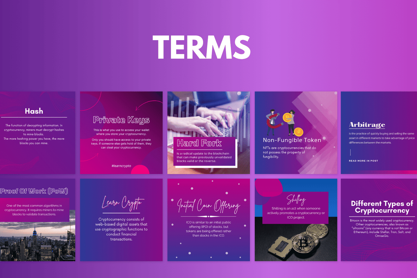 200 Digitale annonse og reklame maler for Krypto handel og Valuta til sosiale medier