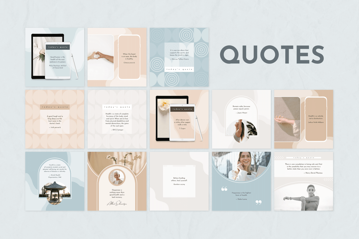 200 Digitale annonse og reklame maler for Helsecoacher til sosiale medier