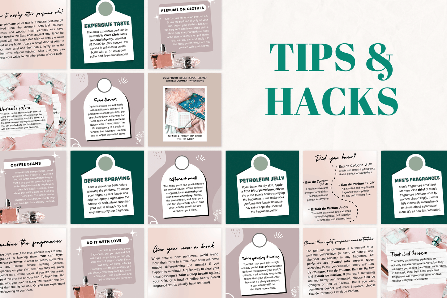 200 Digitale annonse og reklame maler for Parfyme Forretninger til sosiale medier