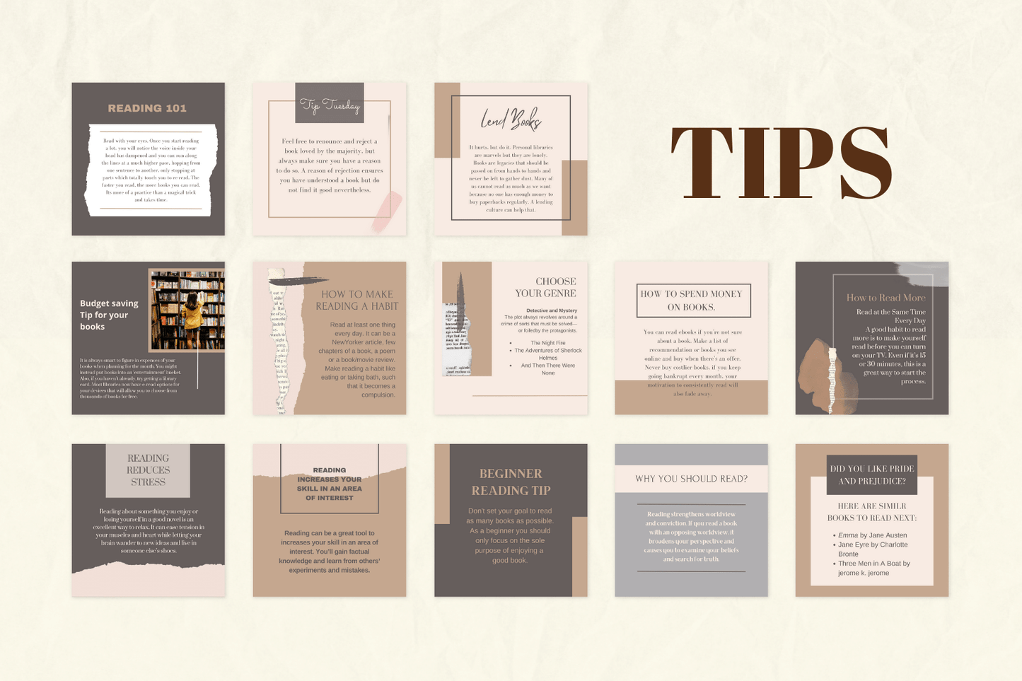 200 Digitale annonse og reklame maler for Bokforhandlere og biblioteker til sosiale medier