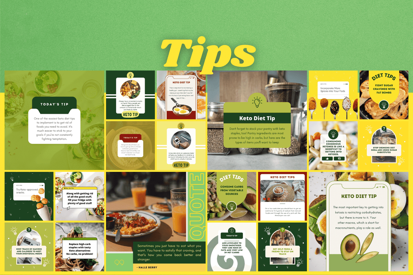 200 Digitale annonse og reklame maler for Keto Diett til sosiale medier