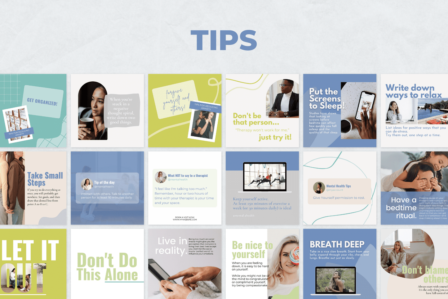 200 Digitale annonse og reklame maler for Mental Helse til sosiale medier