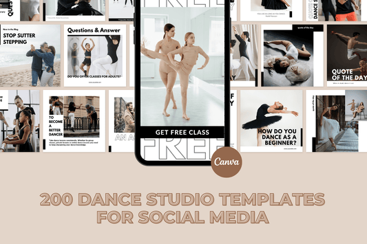200 Digitale annonse og reklame maler for Dansestudio og danselærere til sosiale medier