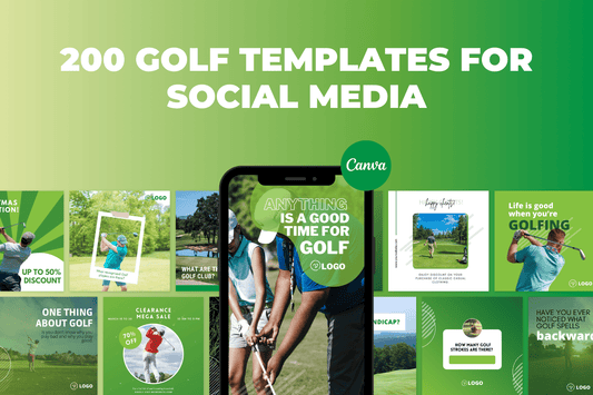 200 Digitale annonse og reklame maler for Golf til sosiale medier
