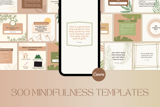 300 Digitale annonse og reklame maler for Mindfullness til sosiale medier
