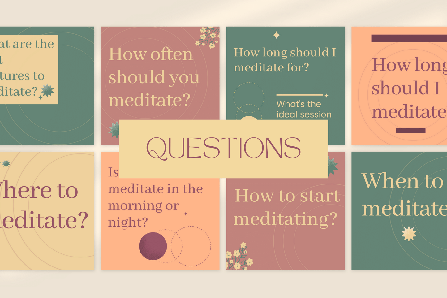 300 Digitale annonse og reklame maler for Meditasjon til sosiale medier